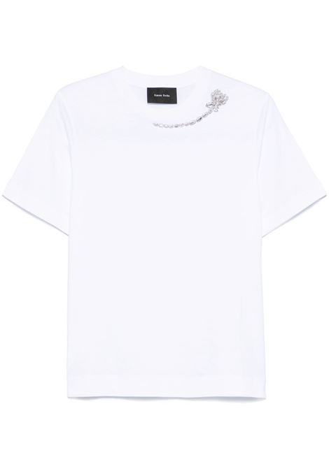 White flower-embellished T-shirt Simone rocha - women SIMONE ROCHA | 5342B0553WHT